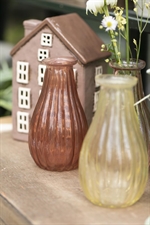 8566-99 Vase Anemone rillet UNIKA fra Ib Laursen 2 stk. ved Nyhavn hus - Tinashjem